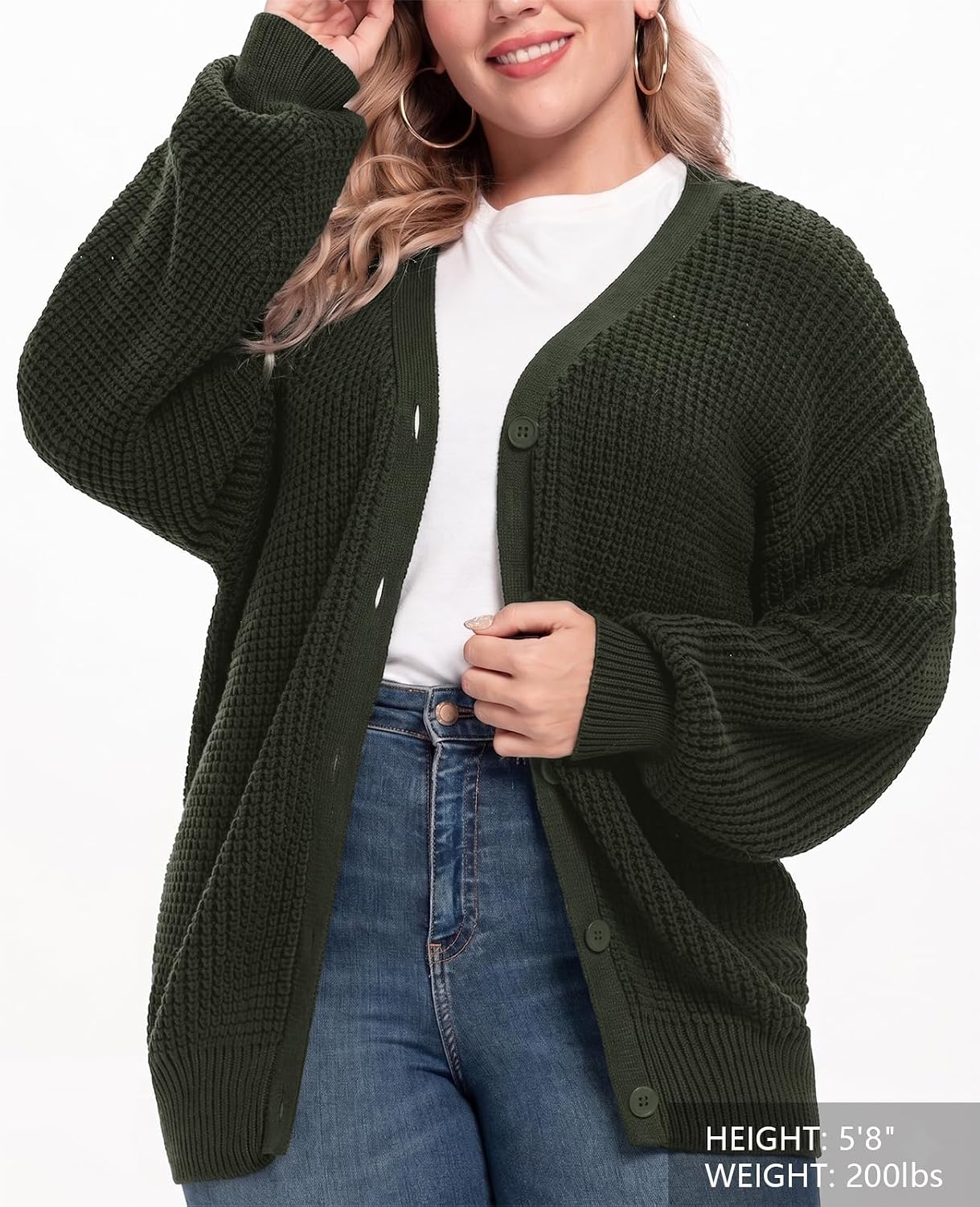 Detalle 1 de QUALFORT Cardigan Oversized 100% Cotton