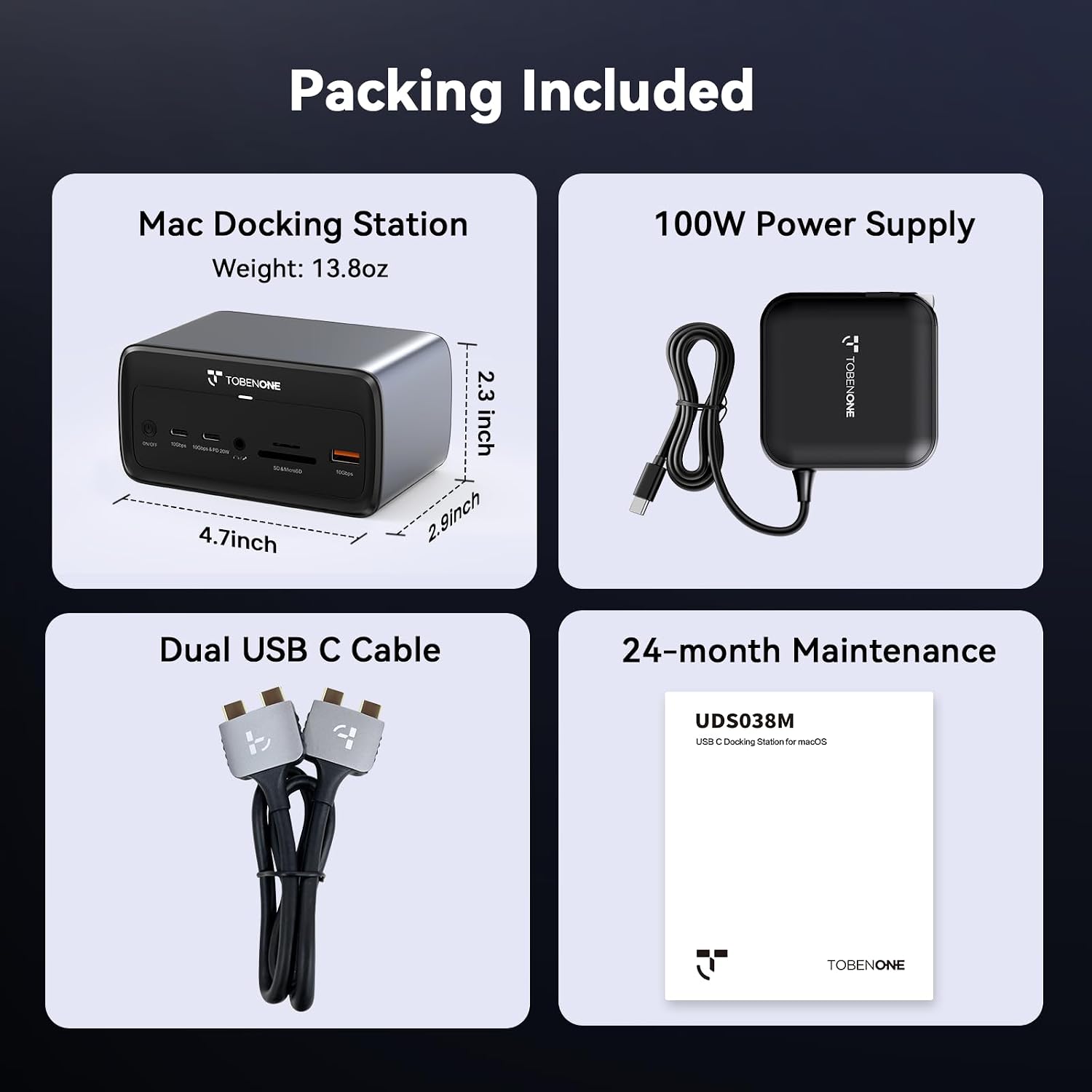 Thumbnail 6 de TobenONE MacBook Docking Station Dual 4K