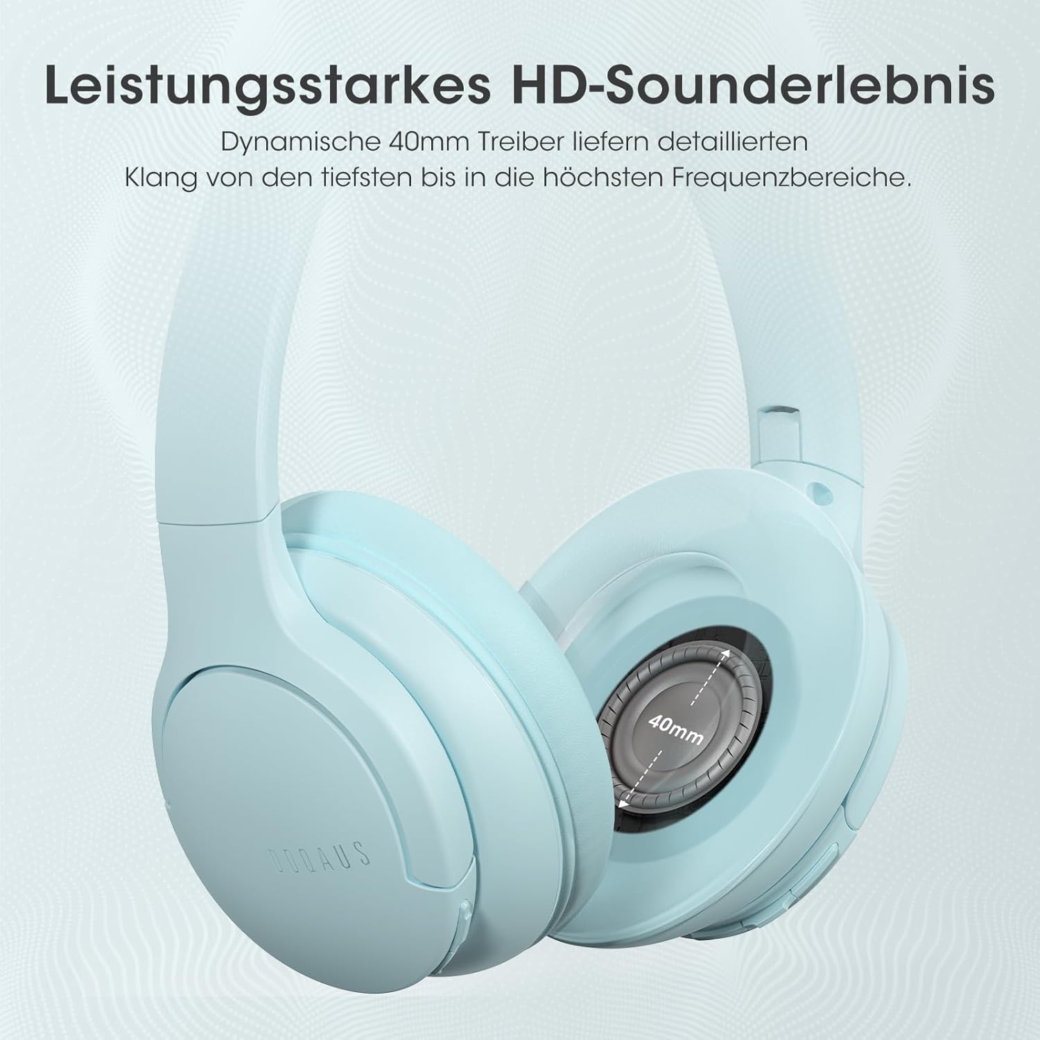 Detalle 2 de DOQAUS Bluetooth Over-Ear Kopfhörer (Bluetooth 5.4, bis zu 90 Std., 3 EQ-Modi) – faltbar fürs Büro und Reisen