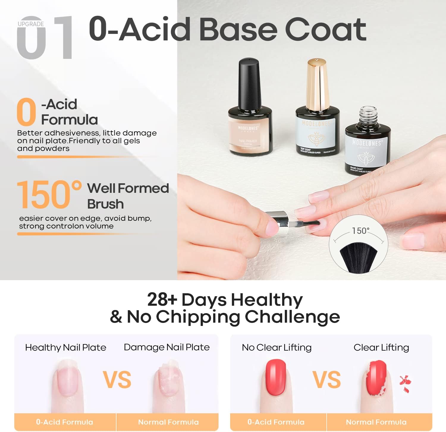 Thumbnail 2 de Modelones MO-DB0256 base coat, top coat y primer para uñas, 3 x 10 ml
