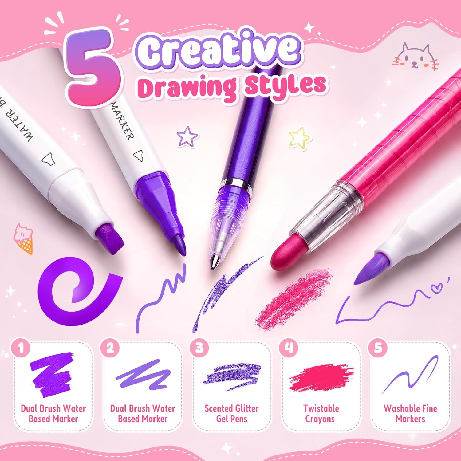 Detalle 2 de Hot Bee Christmas Unicorn Gifts for Girls 4–7, pencil case