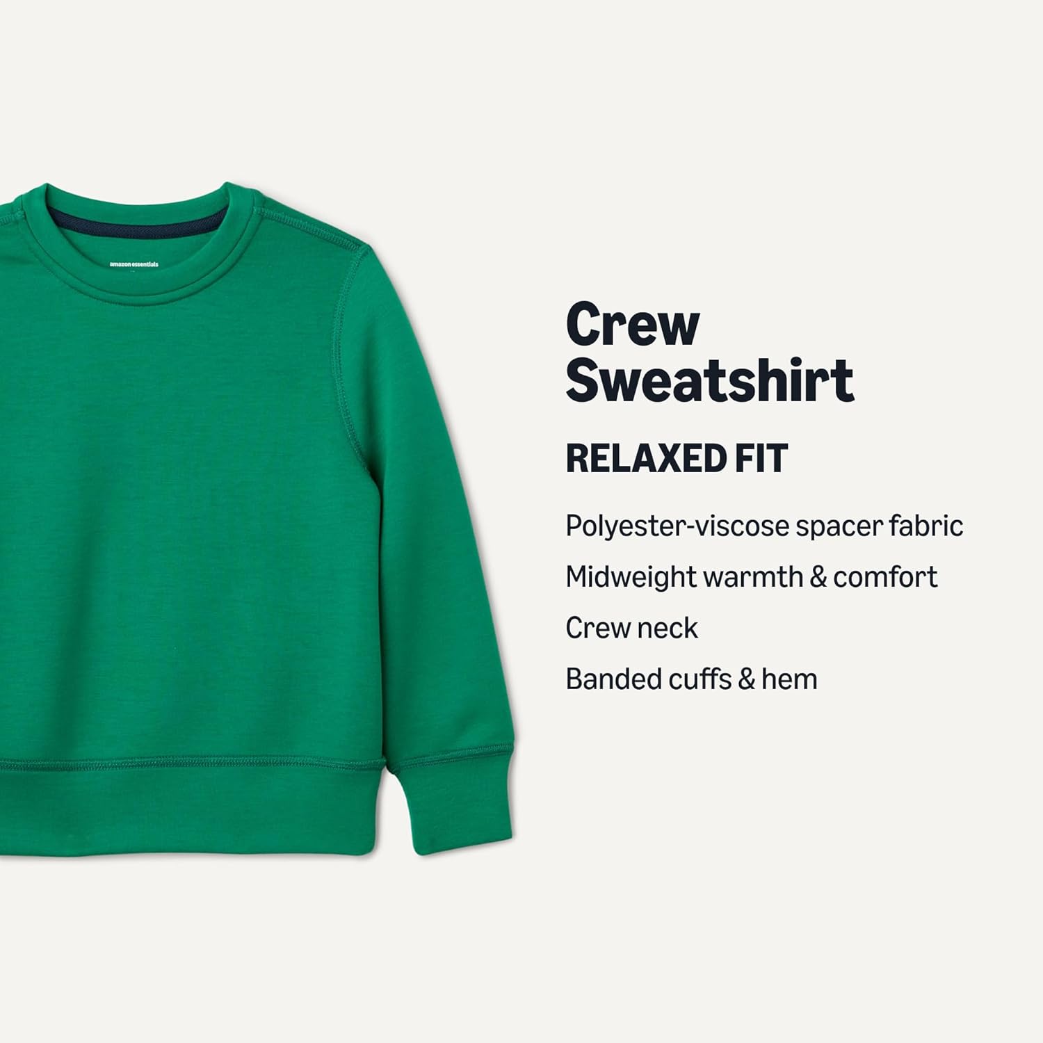 Thumbnail 1 de Amazon Essentials Boys' Active Sweat Relaxed-Fit Crewneck Pullover Sweatshirt in Emerald Green (X-Small)