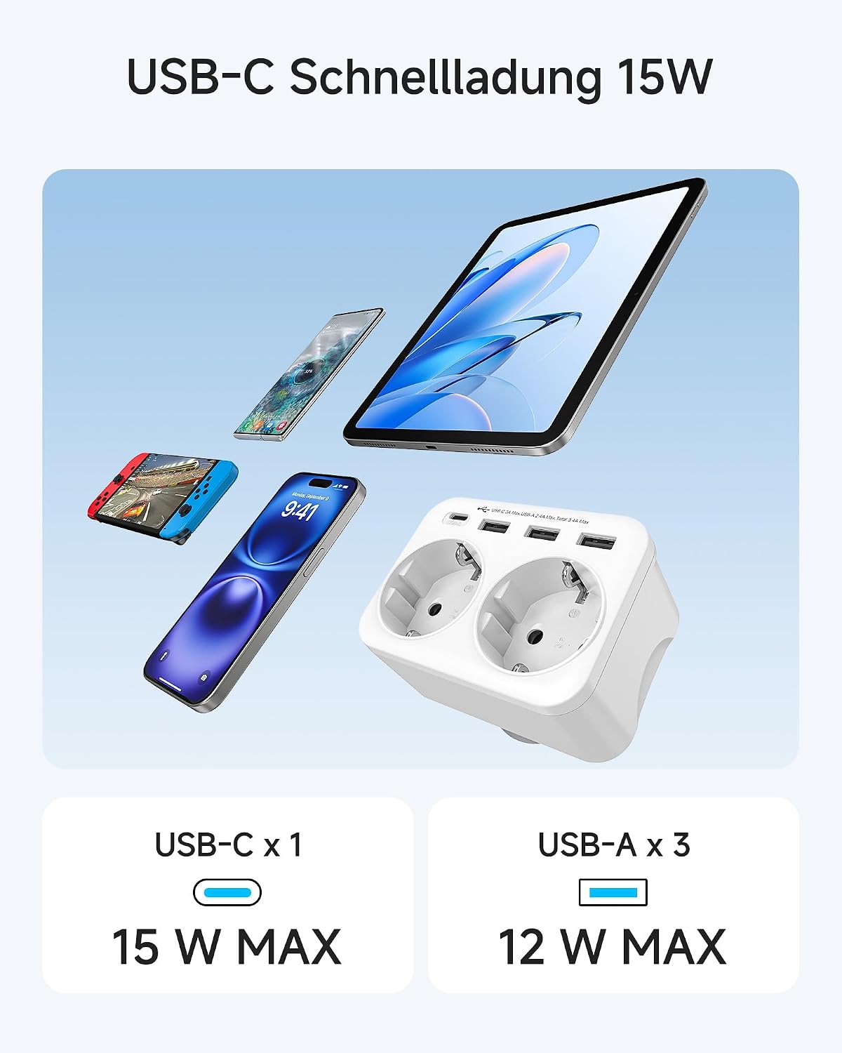 Thumbnail 3 de LENCENT Reiseadapter Typ B 6-in-1
