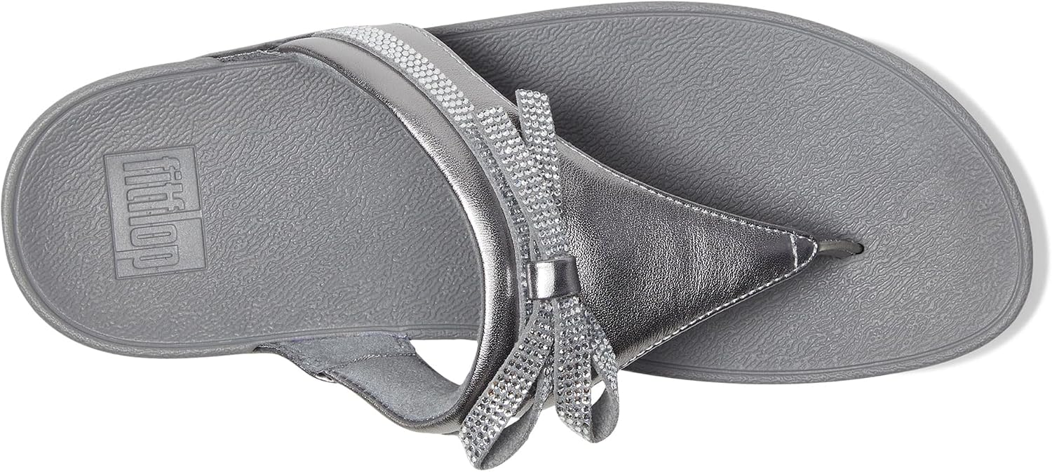 Detalle de Fitflop Lulu Glitz-bow Leather Toe-post Sandals: confort et soutien pour un usage quotidien
