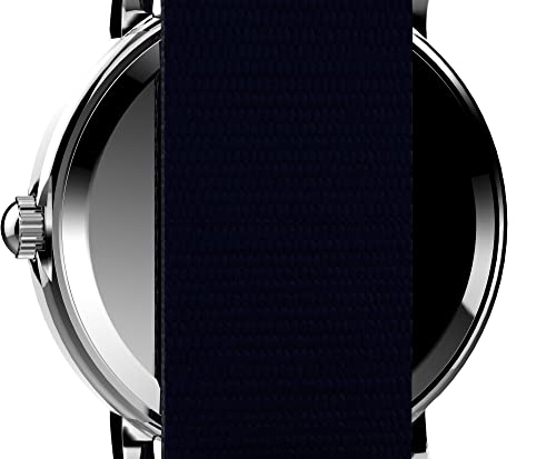 Detalle de Timex Weekender TW2V45900 – Orologio quarzo con quadrante bianco e cinturino floreale blu, 31 mm