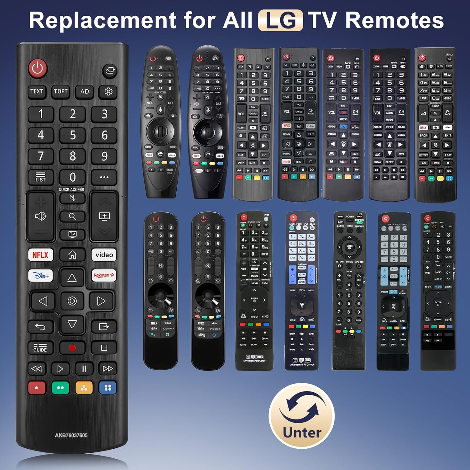 Thumbnail 3 de 2er Pack Universal Fernbedienung für LG Smart TVs (Magic Remote Ersatz) – kompatibel u. a. mit AKB75855501 & AN-MR20GA