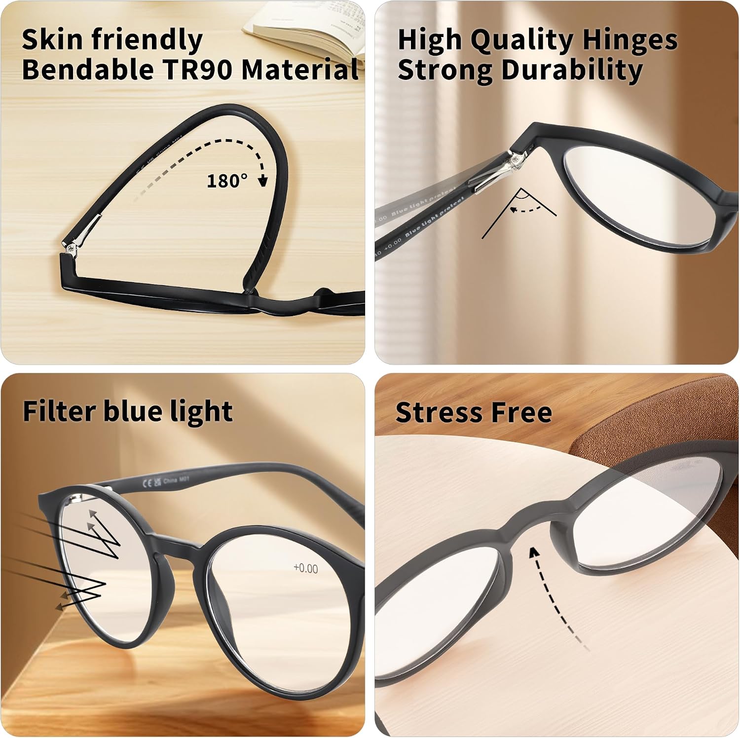 Detalle de ZENOTTIC blue light reading glasses