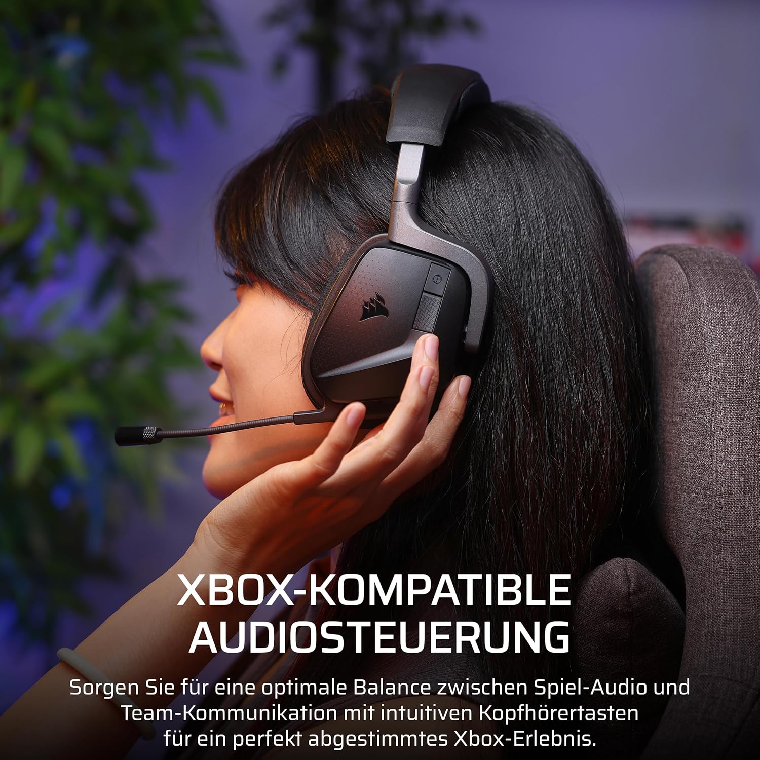 Thumbnail 4 de Corsair Void v2 MAX Wireless Gaming-Headset (Xbox) mit 2,4-GHz + Bluetooth, Dolby Atmos & bis zu 70 Std. Akku