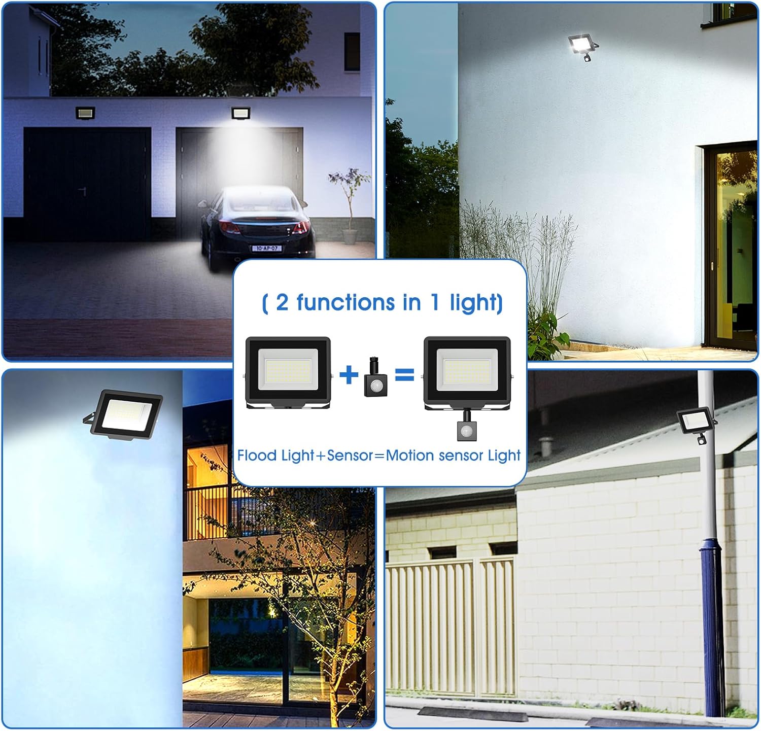 Thumbnail 5 de Probapro 100W LED-Strahler mit Bewegungsmelder außen (IP65, 6500K kaltweiß, abnehmbarer Sensor)