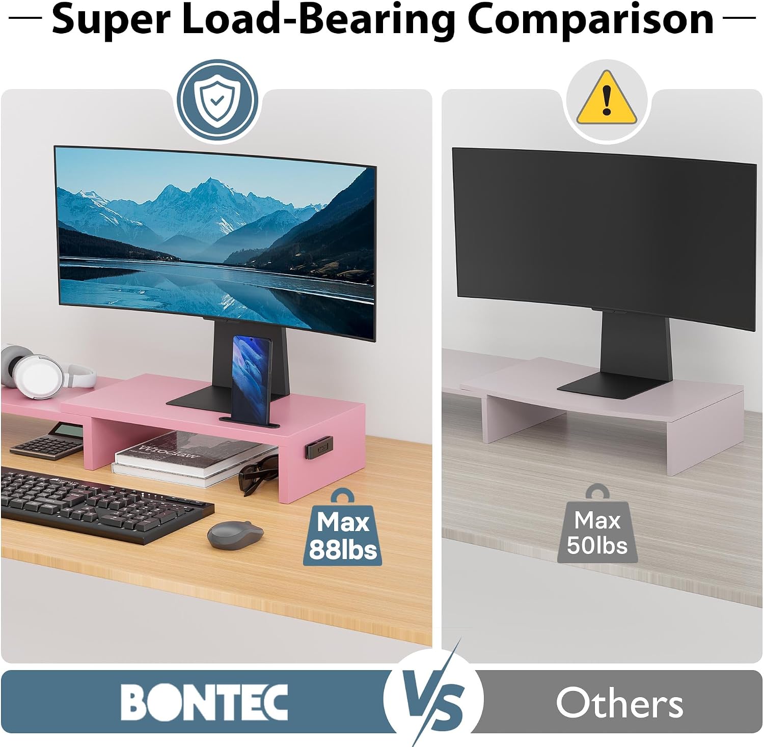 Detalle 1 de BONTEC Wooden Monitor Stand Riser