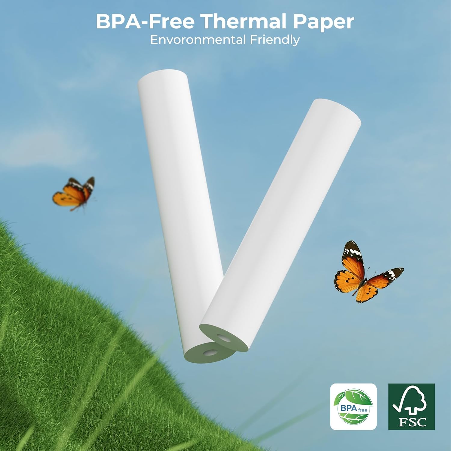 Thumbnail 6 de MUNBYN Thermopapier A4 für ITP01/ITP04 – 2 Rollen Thermodruckerpapier (210 x 297 mm), weiß