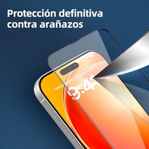 Detalle 2 de NEW'C Protector Pantalla para iPhone 17/17 Pro y 16 Pro | Vidrio templado 9H con instalación automática