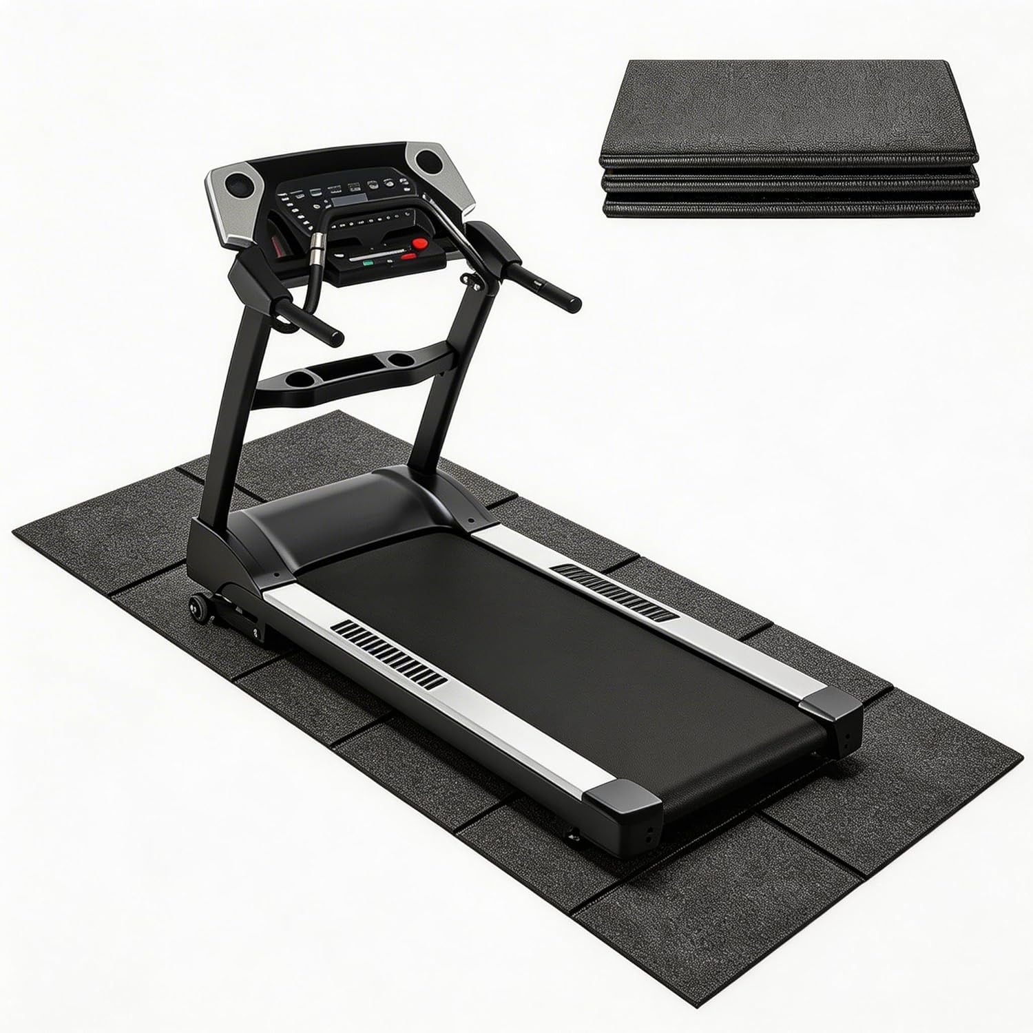 Vanexiss 148×61cm Foldable Treadmill Mat (6mm) – Waterproof Anti-Slip PVC Floor Protector for Walking Pads, Bikes & More