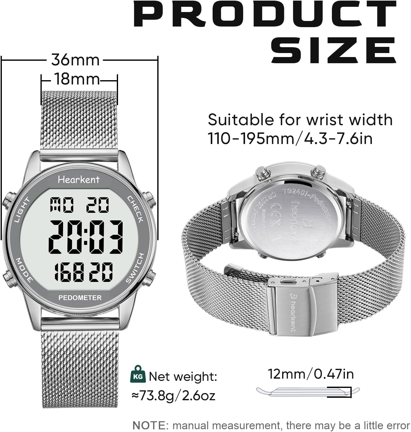Thumbnail 2 de Hearkent Step Tracker Watch for Women