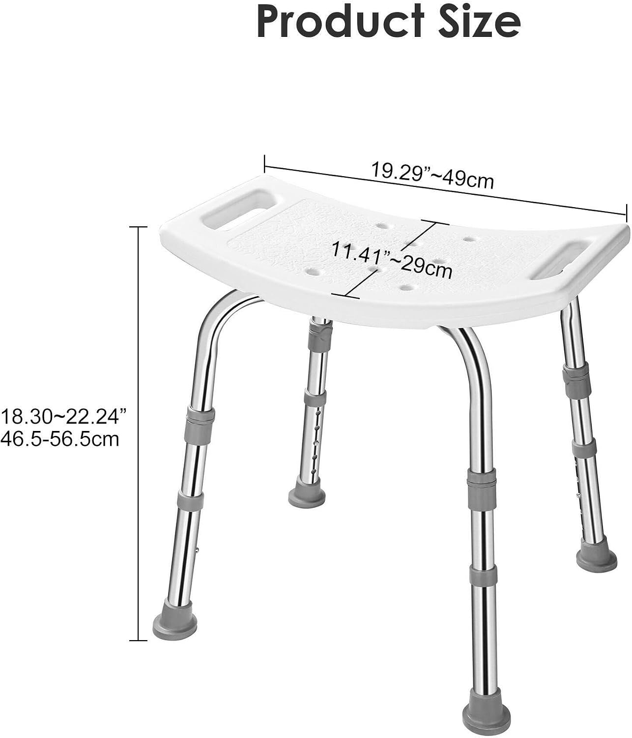 Thumbnail 1 de LIVINGbasics Shower Chair with 5-Level Height Adjustment, Aluminium Frame