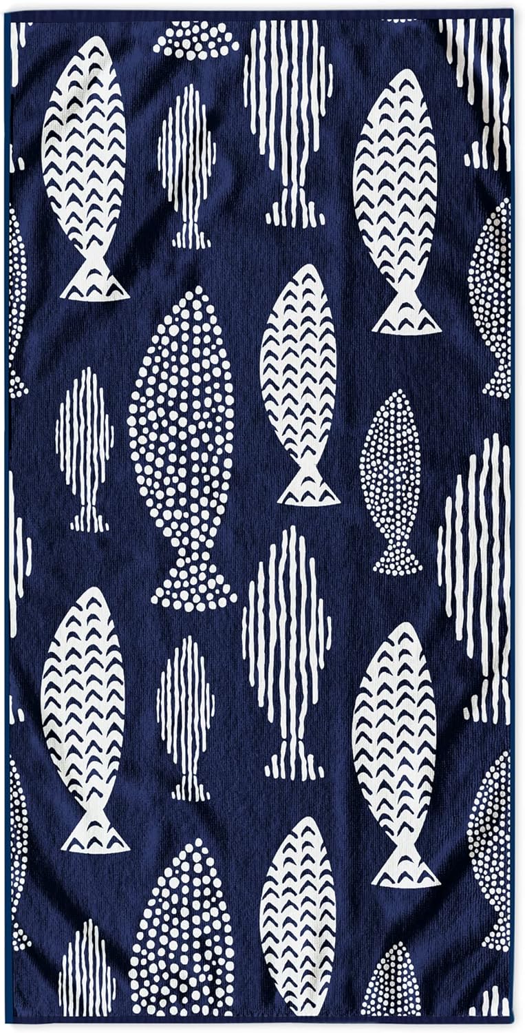 Thumbnail 6 de DecoKing Telo mare grande 90x180 cm in cotone spugna velour, blu Medusa