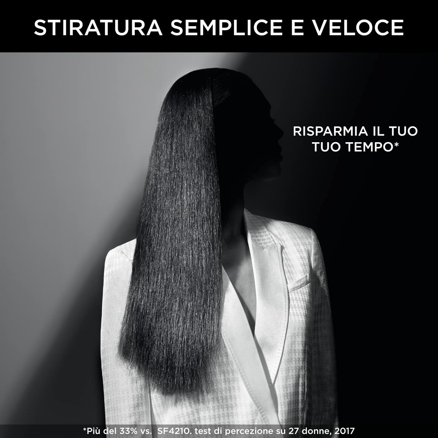 Detalle de Rowenta x Karl Lagerfeld CF582L Powerstraight spazzola riscaldante lisciante in ceramica, per tutti i tipi di capelli