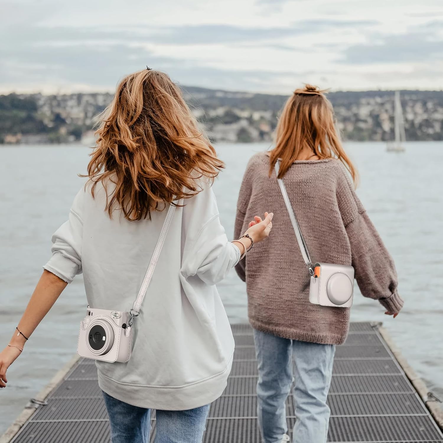 Detalle de Fintie Tasche für Fujifilm Instax Square SQ1 / SQ40 – Premium Schutzhülle mit abnehmbarem Riemen