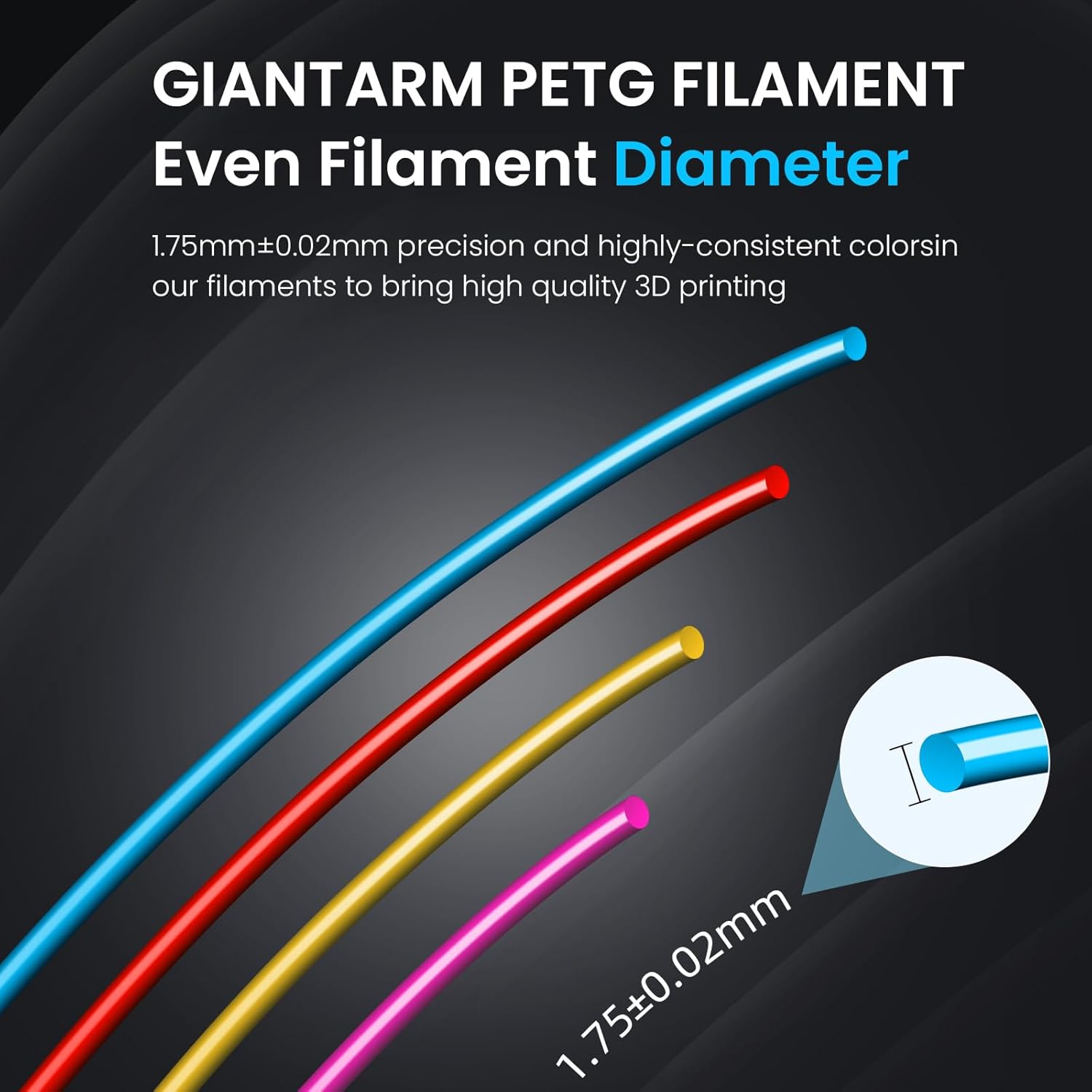 Thumbnail 1 de GIANTARM PETG Filament 1,75 mm transparent – 1 kg Spool