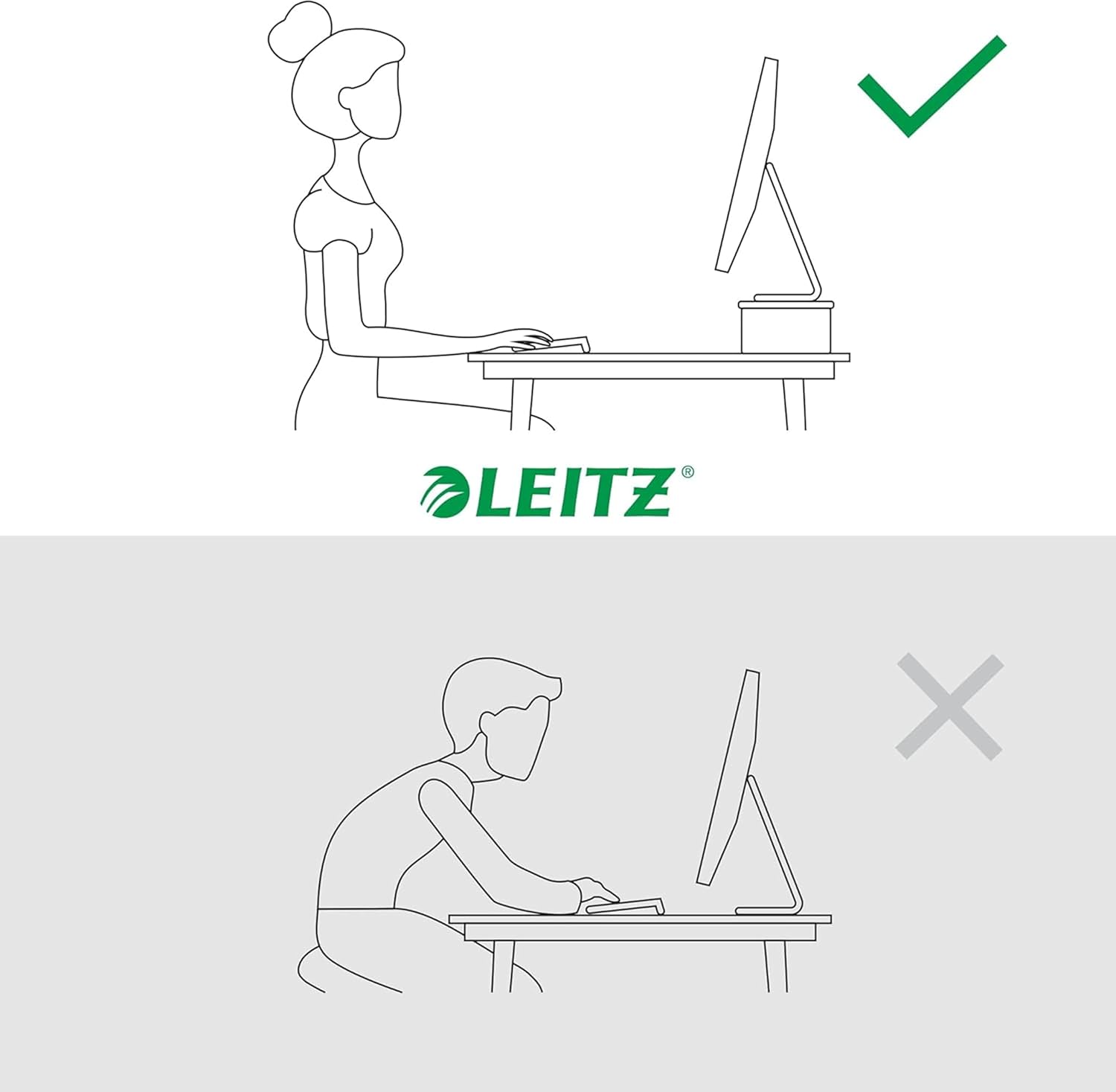 Thumbnail 3 de Leitz Support Ergo pour Moniteur PC/Portable — Rehausseur ergonomique jusqu’à 24" (20 kg) et rangement clavier, Blanc 64340001