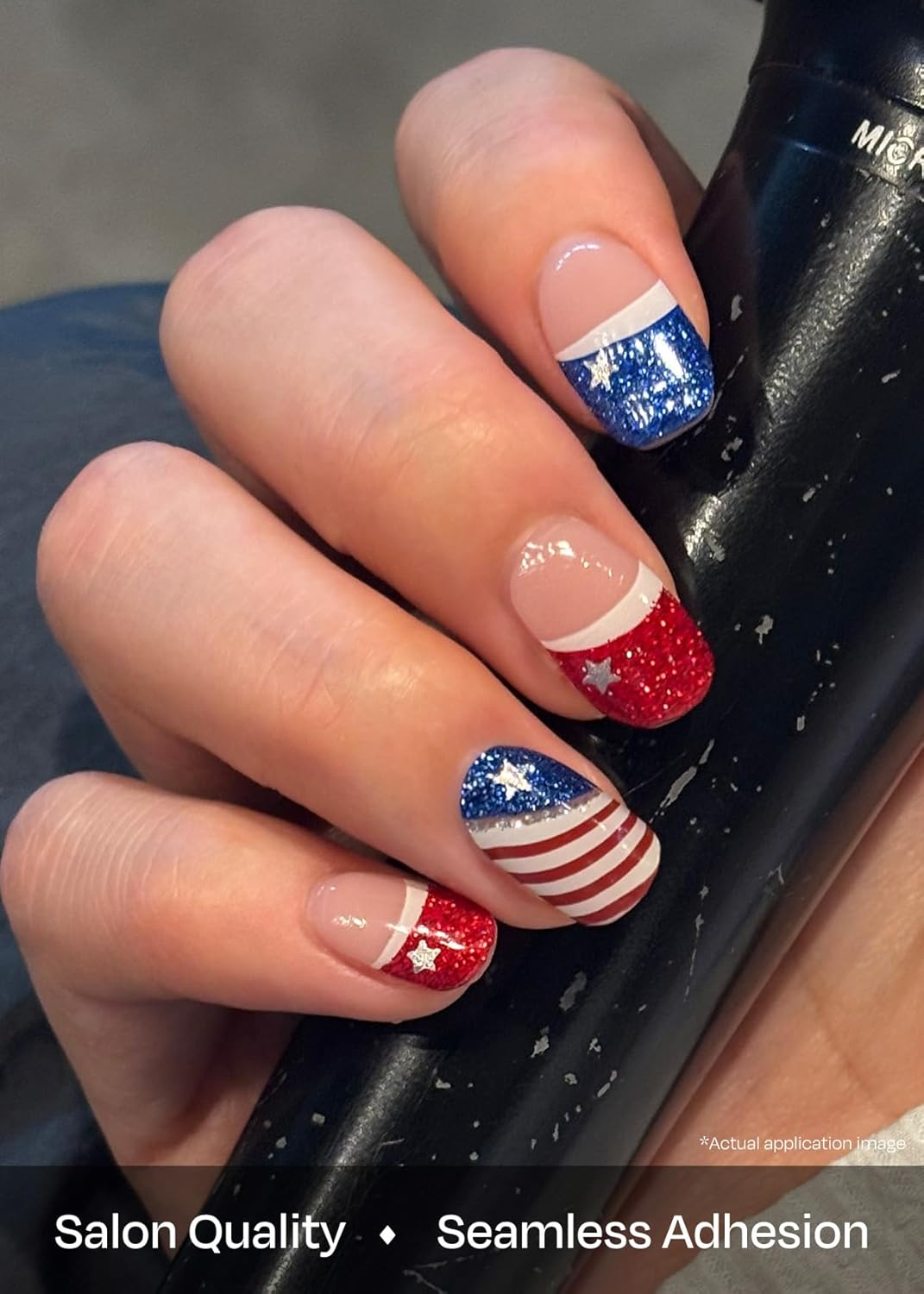 Thumbnail 3 de ohora Semi Cured Gel Nail Strips (N Star Stripes) – Salon-Quality, Easy DIY Gel Nails