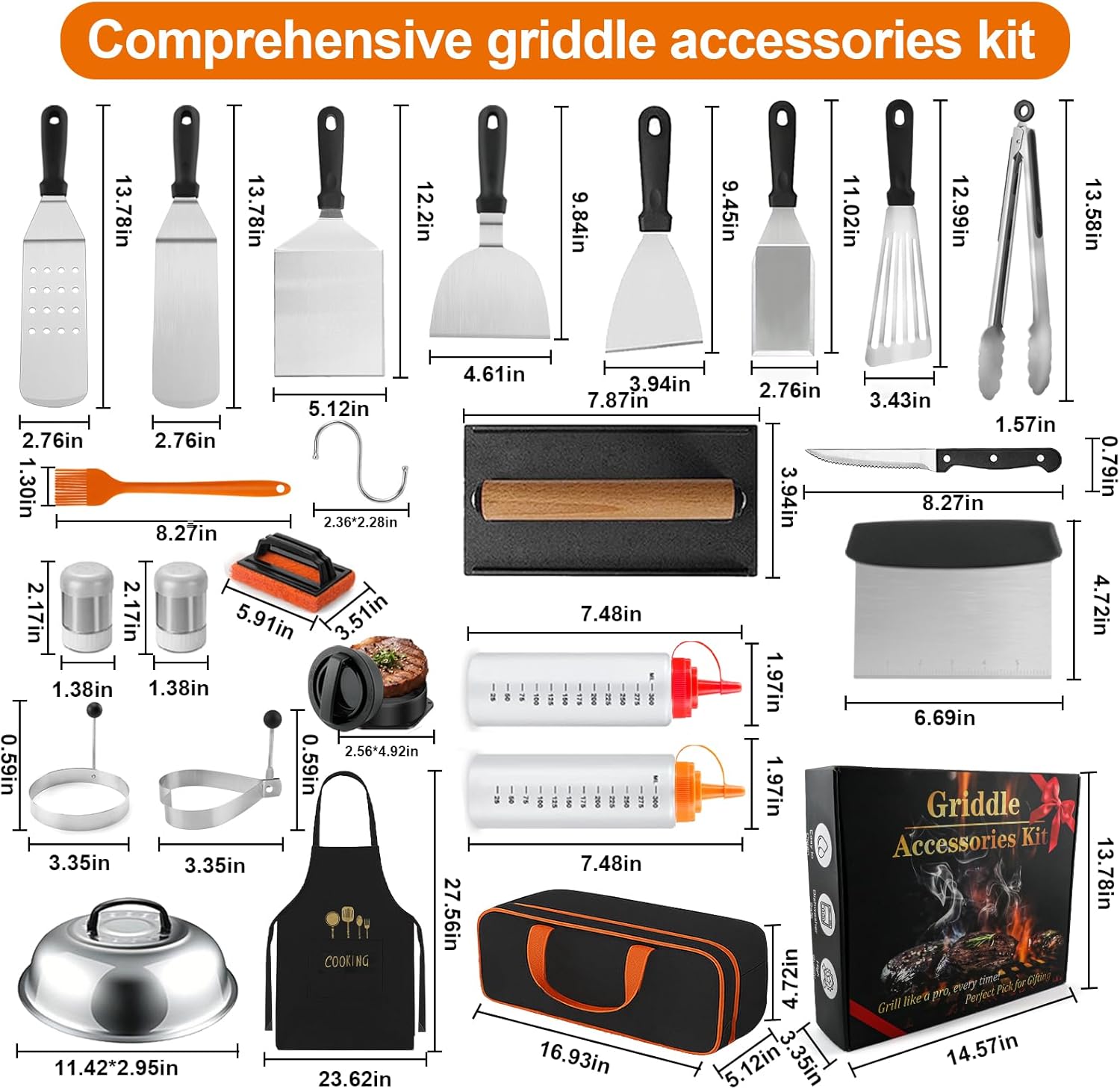 Thumbnail 5 de Haultery 42PCS Griddle Accessories Kit for Blackstone and Camp Chef — Flat Top Grill Tools Set