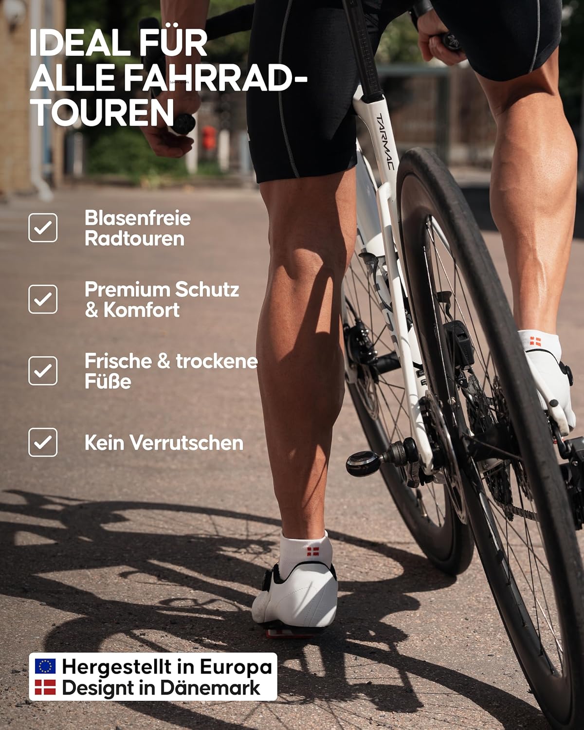 Thumbnail 3 de DANISH ENDURANCE Kurze Fahrradsocken „Kurze“ – gepolsterte Low-Cut Rennrad Socken (3 Paar)