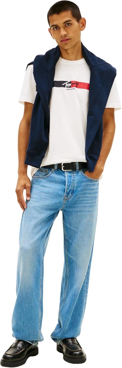 Thumbnail 4 de Tommy Jeans Herren TJM Reg Signature Stripe T EXT S/S T-Shirt (1er Pack) – Basics mit Logo