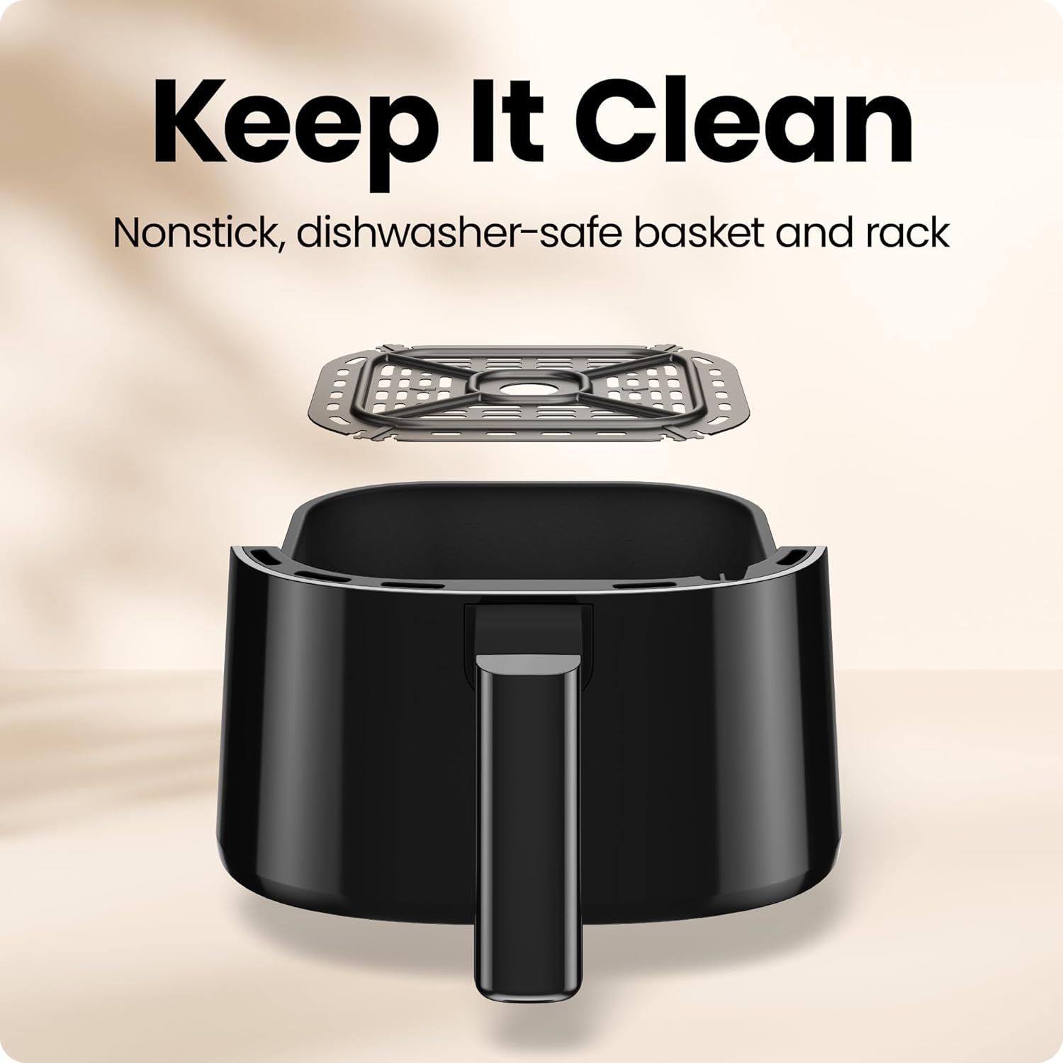 Detalle 2 de Chefman 2L Mini Air Fryer (PFAS-Free) with Digital Timer & Shake Reminders – Compact, Space-Saving Black