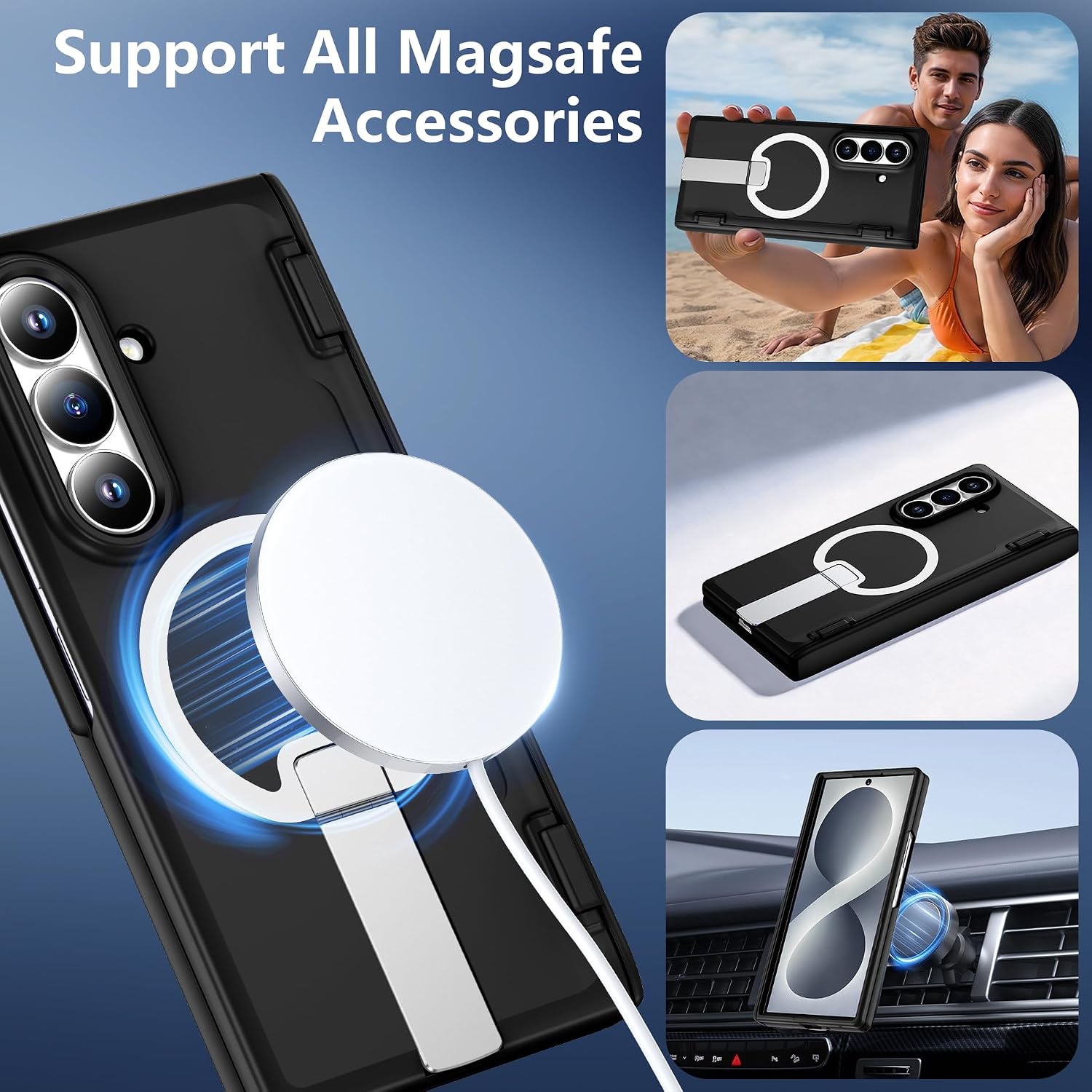 Detalle de MOZOTER Galaxy Z Fold 8 Ultra Case with Kickstand, Screen Protector & MagSafe