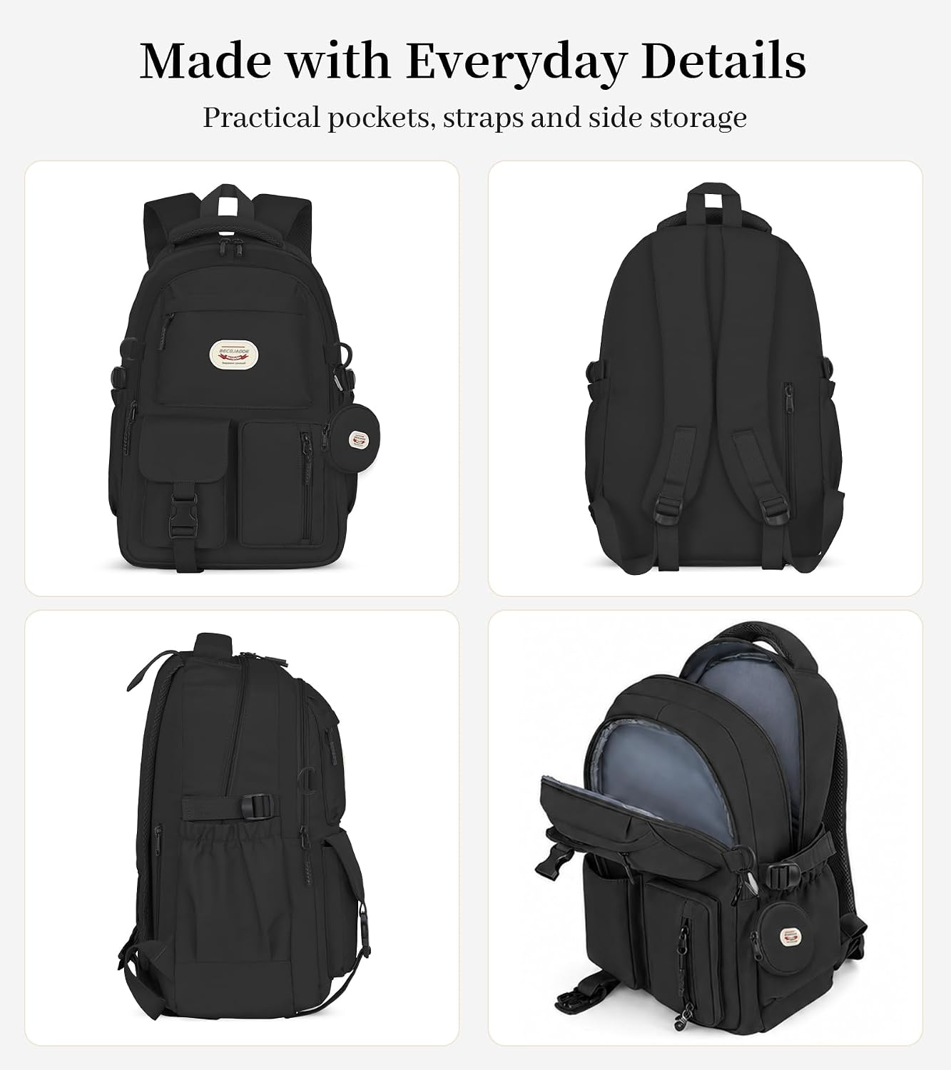 Thumbnail 6 de BECOJADDE 25L backpack with 15.6" laptop compartment
