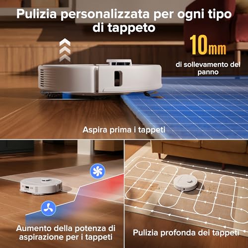 Detalle 2 de roborock Qrevo S Pro: Robot Aspirapolvere Lavapavimenti con Lavaggio Panno a 75°C