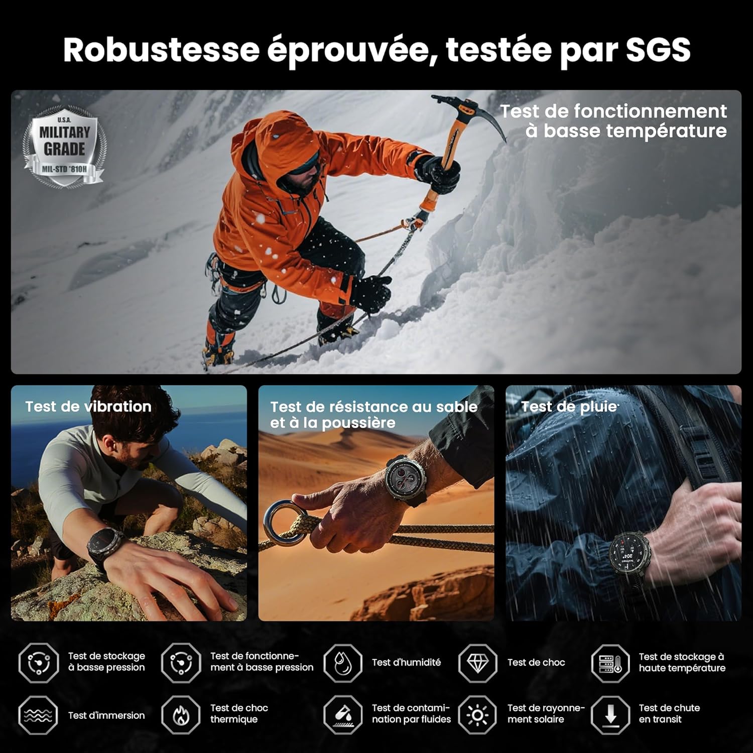 Detalle 2 de KOSPET Tank T4 GPS – Montre connectée polyvalente pour homme