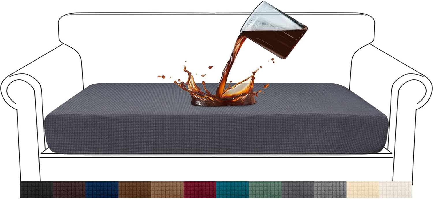 Detalle de Granbest 1 bankzithoes voor 3-zits, waterafstotend jacquard, grijs