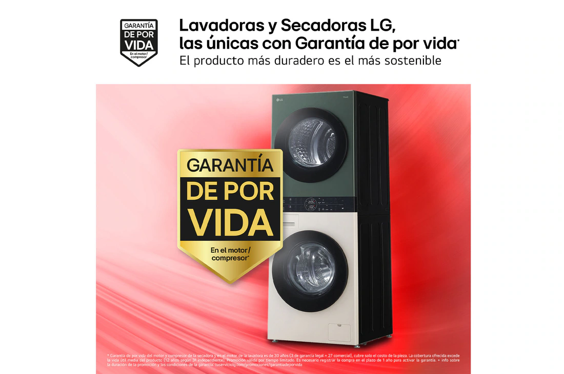 Thumbnail 3 de LG Washtower WT1210EGF.ABGQQES: torre de lavado y secado con bomba de calor Dual Inverter y 12/10 kg