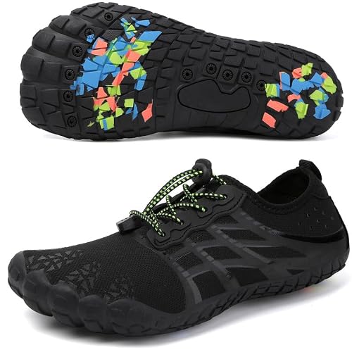 Detalle de ZiItop Zapatos Descalzos Unisex - Zapatillas anfibias para playa, agua y yoga (Negro 44EU)