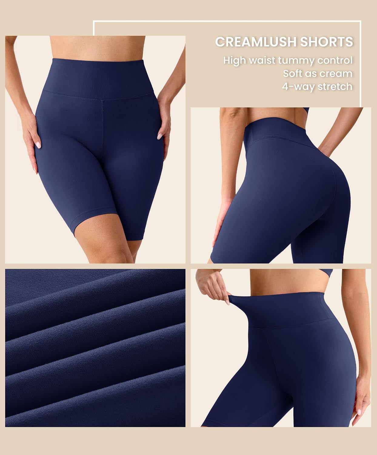 Thumbnail 3 de VALANDY Creamlush high-waisted biker shorts for women (8”) – buttery-soft 4-way stretch yoga & gym shorts, S–5XL