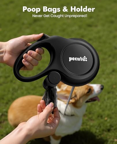 Thumbnail 7 de Pecute correa extensible para perro de 8 metros (15-50 kg), con cuerda antimordida de 46 cm y sistema 360° anti-enredos