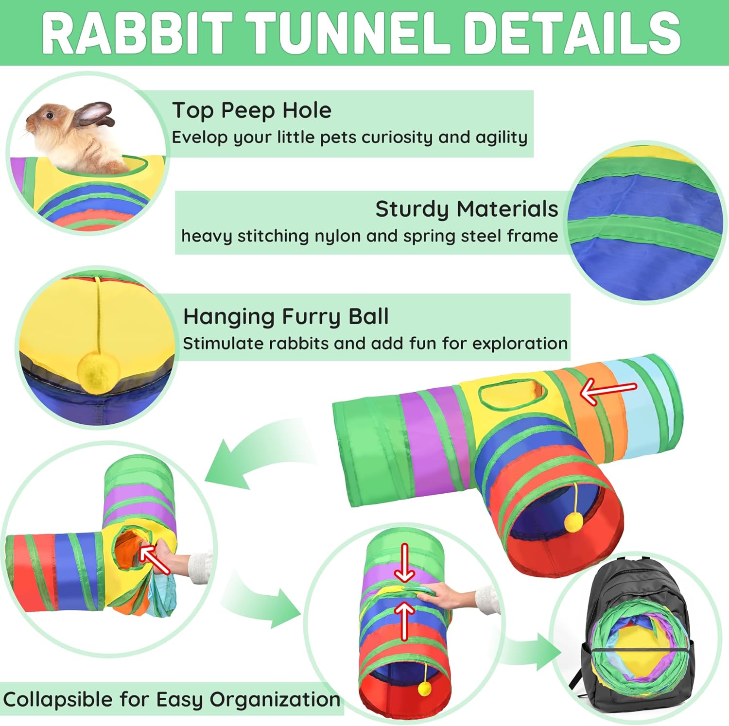 Detalle de Ousiya 26-in-1 natural rabbit toys set