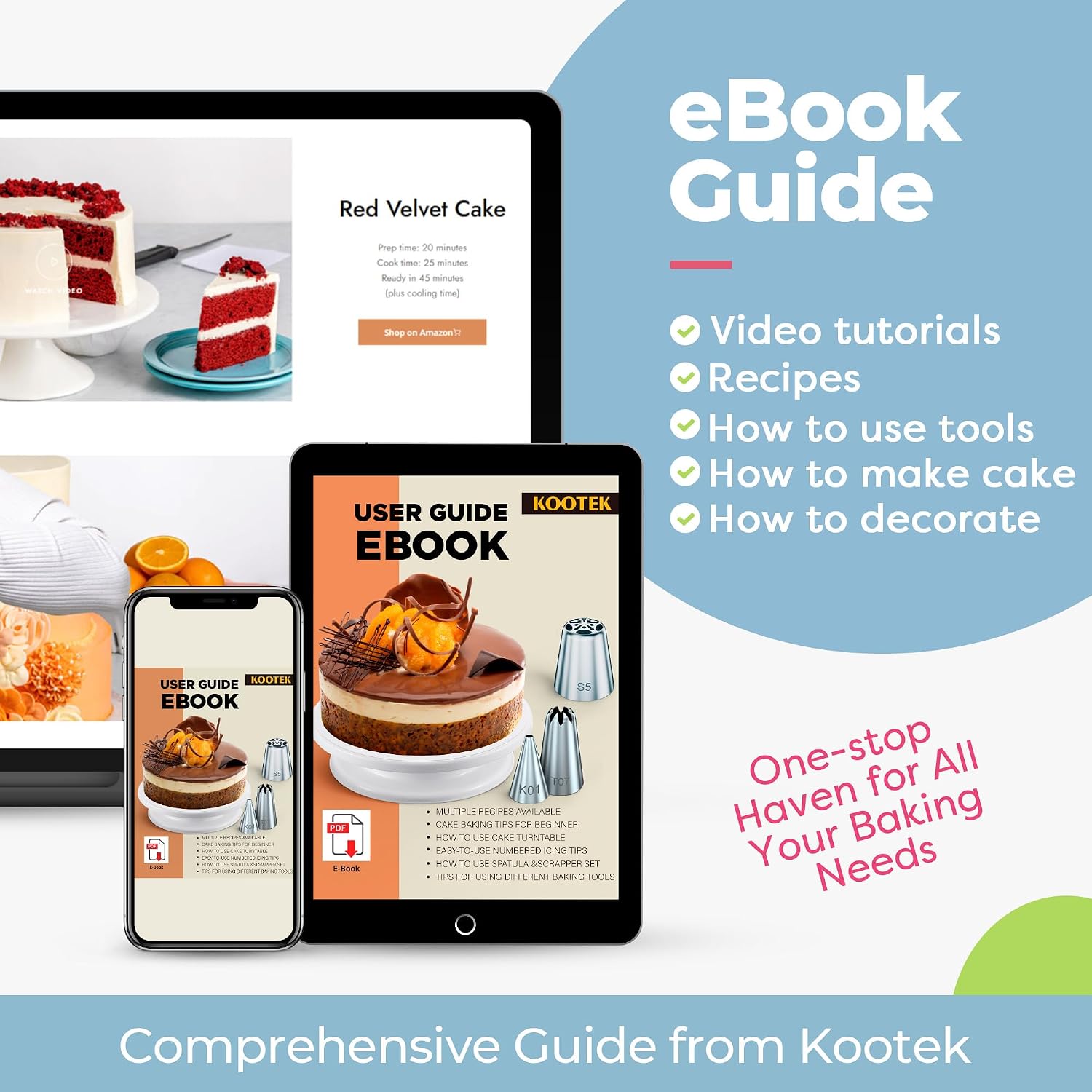Thumbnail 6 de Kootek Cake Decorating Kit with 12-Inch Bags