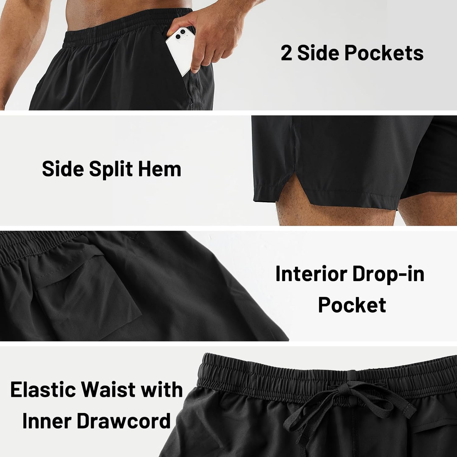 Thumbnail 2 de MIER Men’s Workout Running Shorts (5-Inch) Quick Dry with Pockets