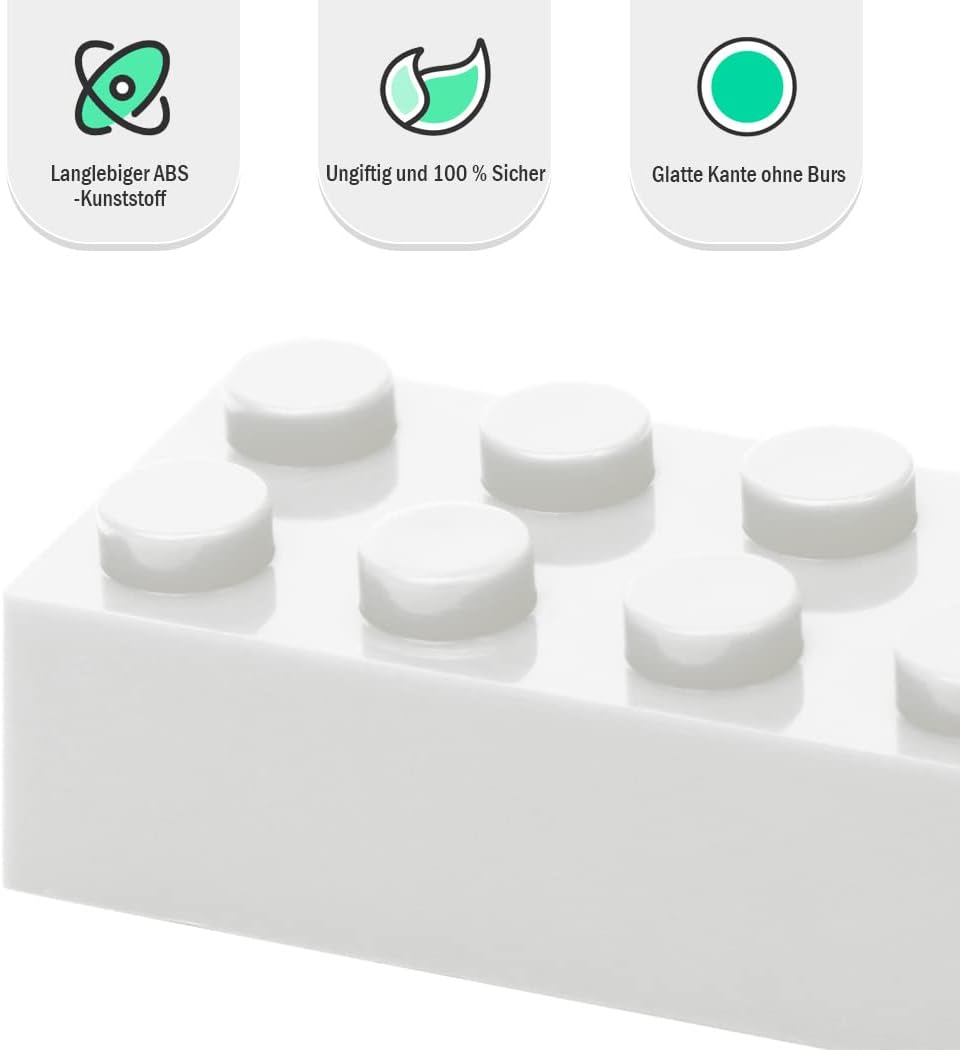 Detalle de Etarnfly Bausteine 100 Teile 2x4 Classic – kompatible weiße Grundsteine für kreatives Bauen