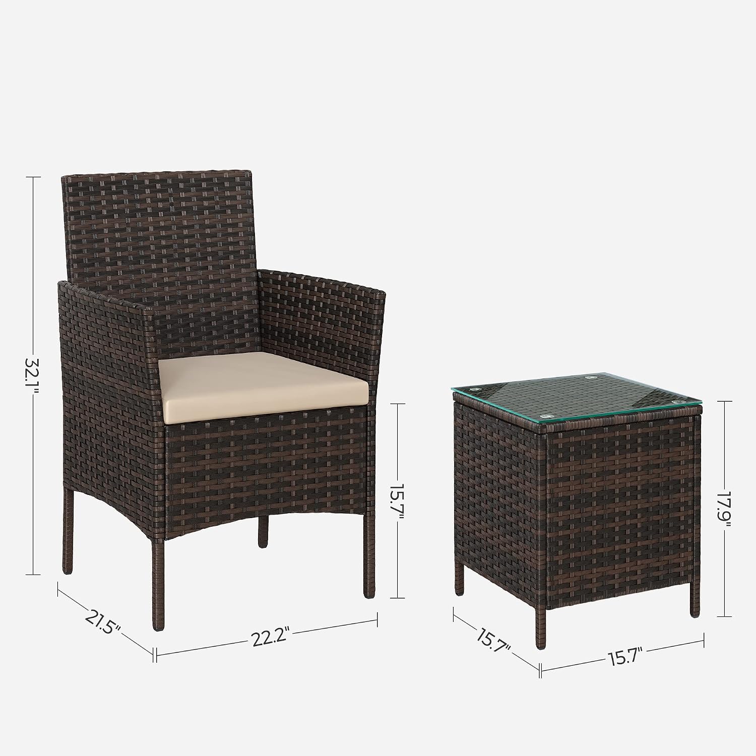 Detalle 2 de SONGMICS patio furniture set UGGF003K01