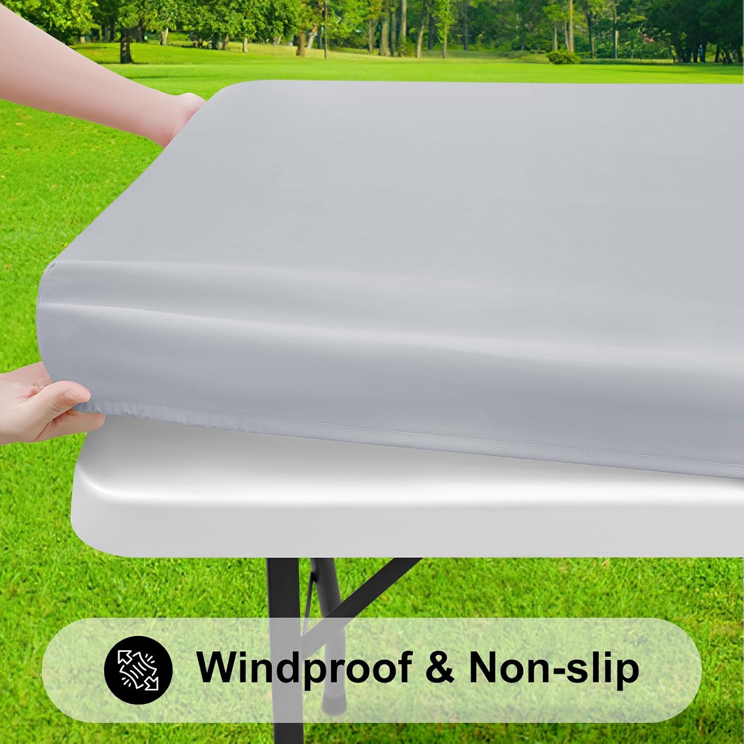 Thumbnail 1 de Smiry 30 x 48-Inch Fitted Vinyl Tablecloth, Waterproof, Flannel-Backed