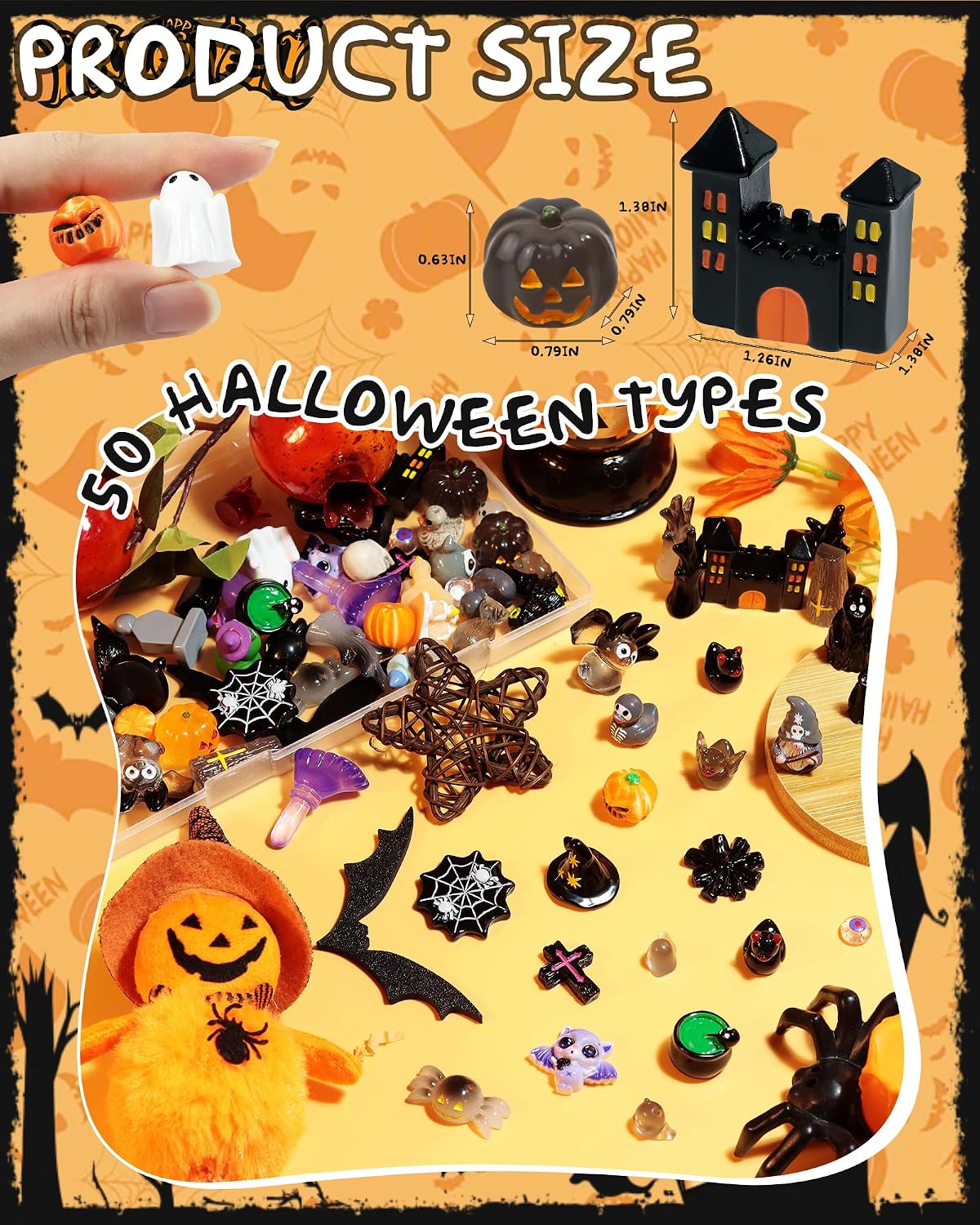 Detalle 2 de FIVEIZERO Halloween Mini Figurines, 50-Piece Set