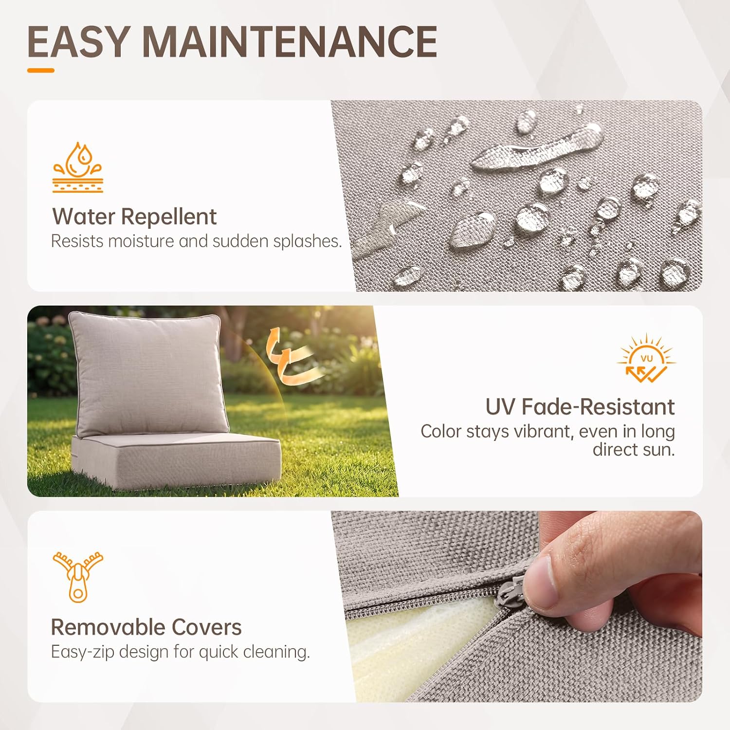 Thumbnail 4 de Outdoor Chair Cushions 24 x 24-Inch