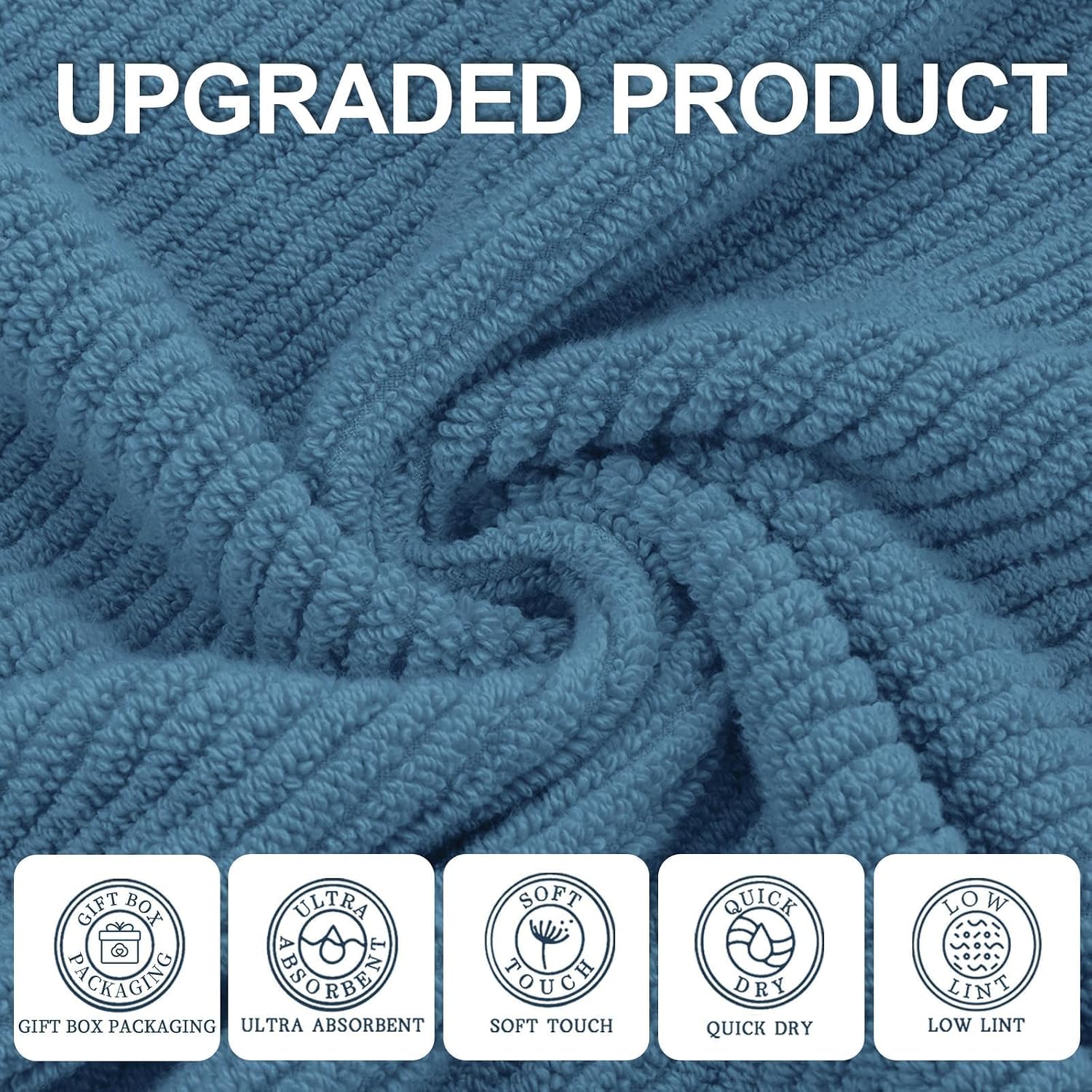 Detalle 2 de Blue Washcloths 6 Pack 13"x13"