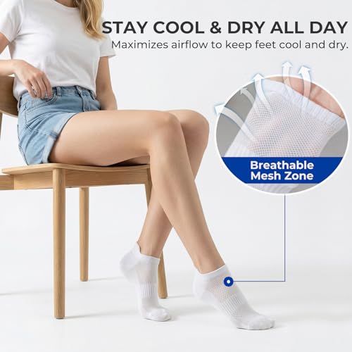 Detalle de Wamicu Chaussettes Basses Femme 5 Paires Anti-transpiration en Coton Courtes