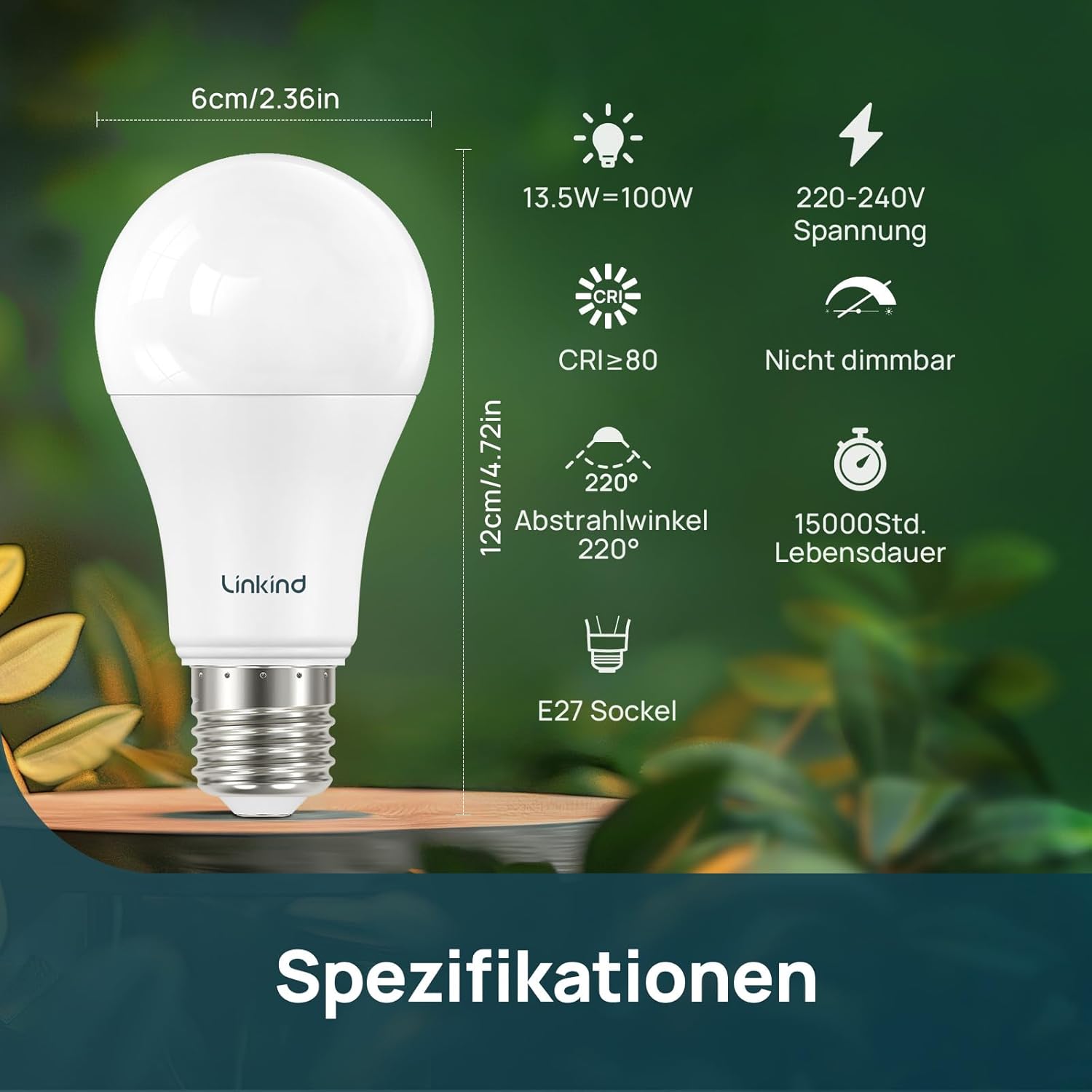 Detalle 1 de Linkind 13W LED Lampe E27 Superhell