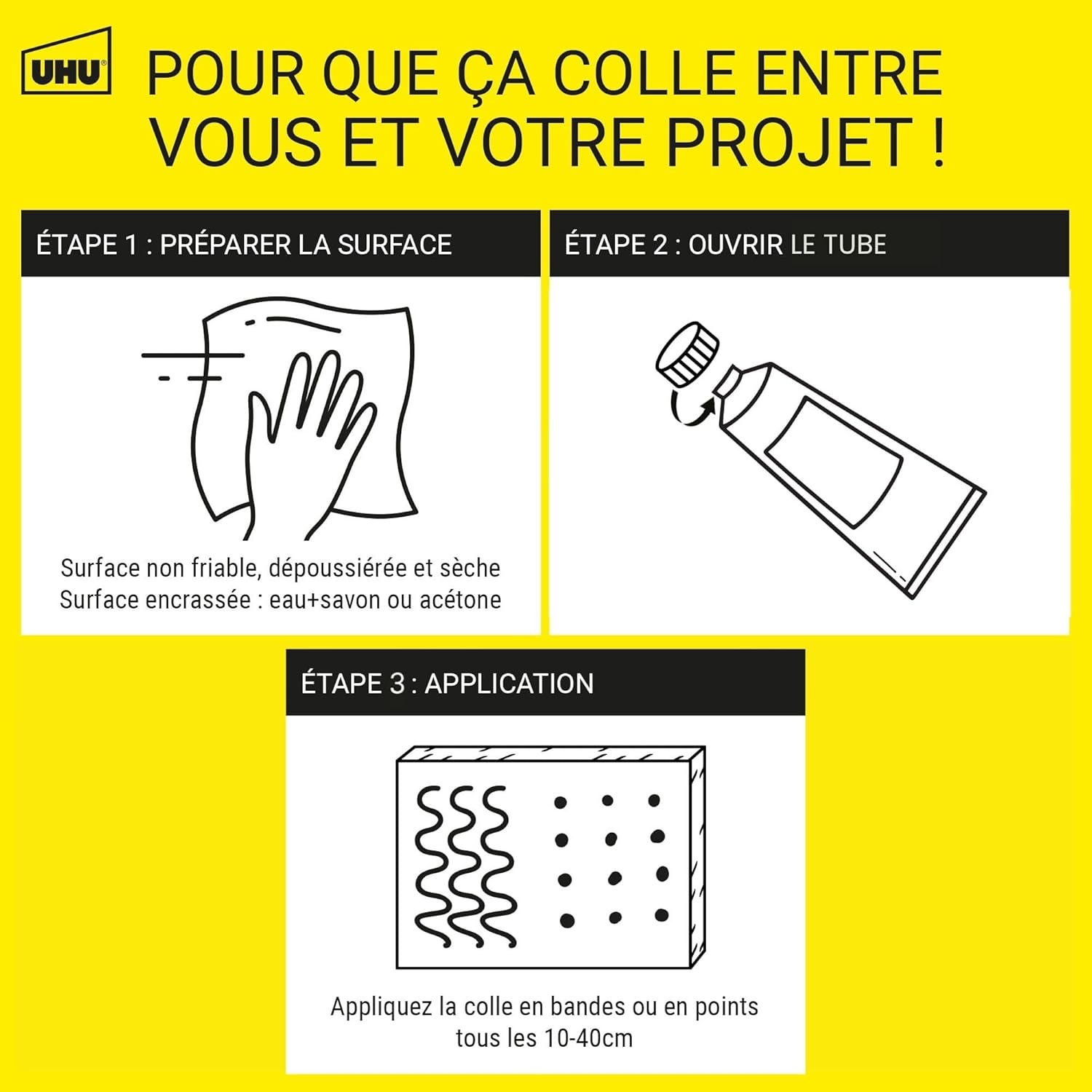 Thumbnail 6 de UHU Poly Max - Mastic-Colle Prise Immédiate 165 g, adhérence ultra-forte pour tous matériaux (intérieur/extérieur)